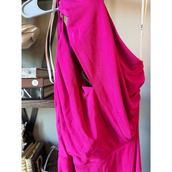 ET OCHS Ruth One Shoulder Midi Dress Pink Carmine Womens Size 2 - Picture 6 of 9